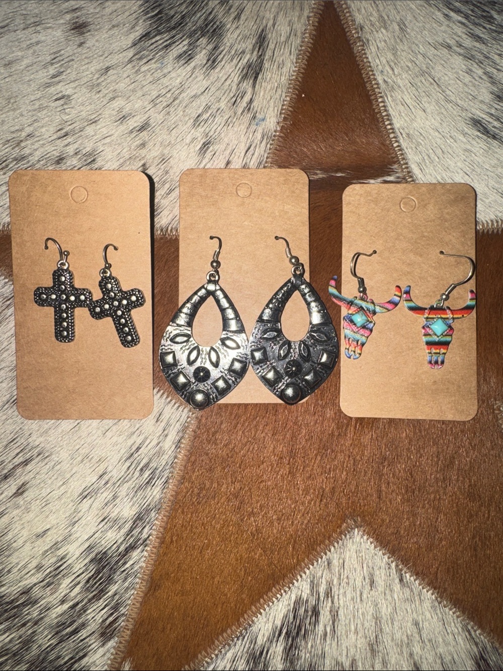 Western Earrings Set turquoise & silver